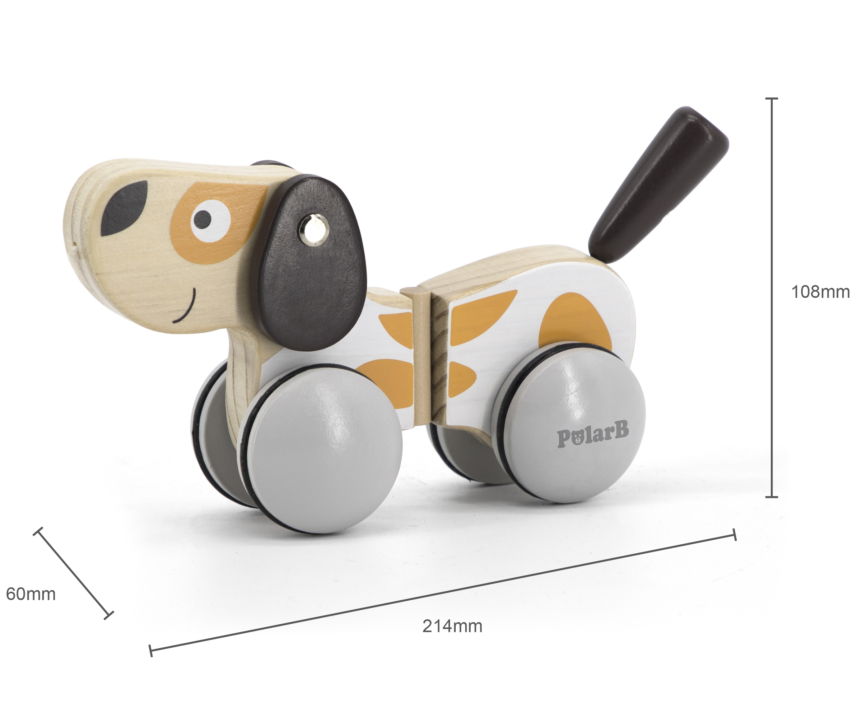 Viga Toys VIGA PolarB Wooden Pulling Dog aprašymas - Prekės nuotrauka
