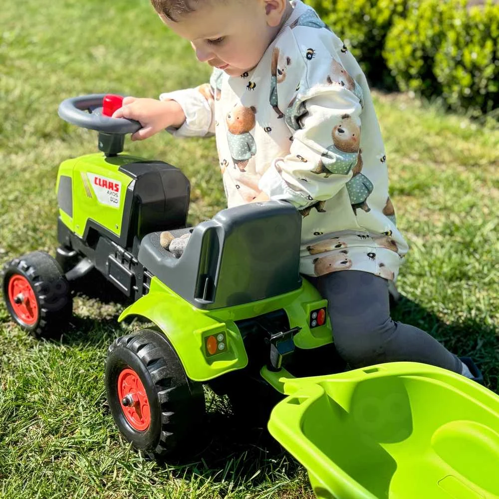 FALK traktoriukas su priekaba Baby Claas Axos 310 žalias