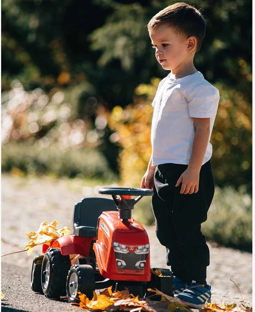 Nsh Nordic FALK Traktorius Vaikams Massey Ferguson Raudonas su Priekaba