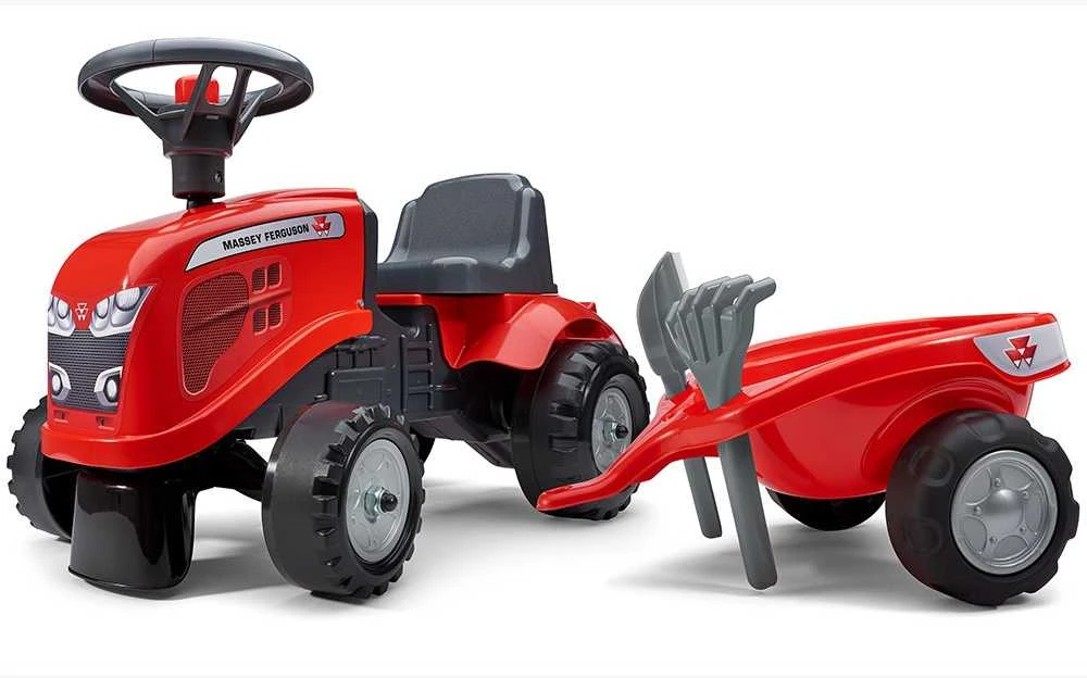 Nsh Nordic FALK Traktorius Vaikams Massey Ferguson Raudonas su Priekaba