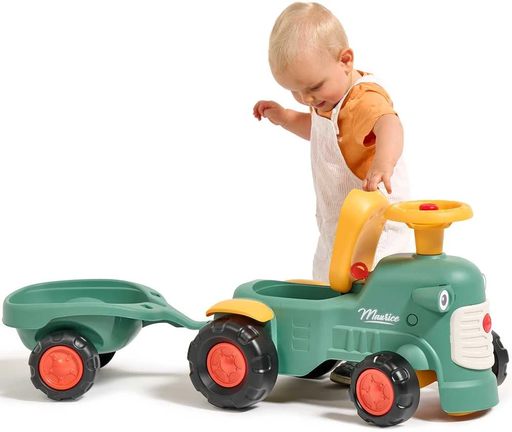 Nsh Nordic „Falk Baby Maurice Žalias Vintage“ traktorius su priekaba nuo 1 metų