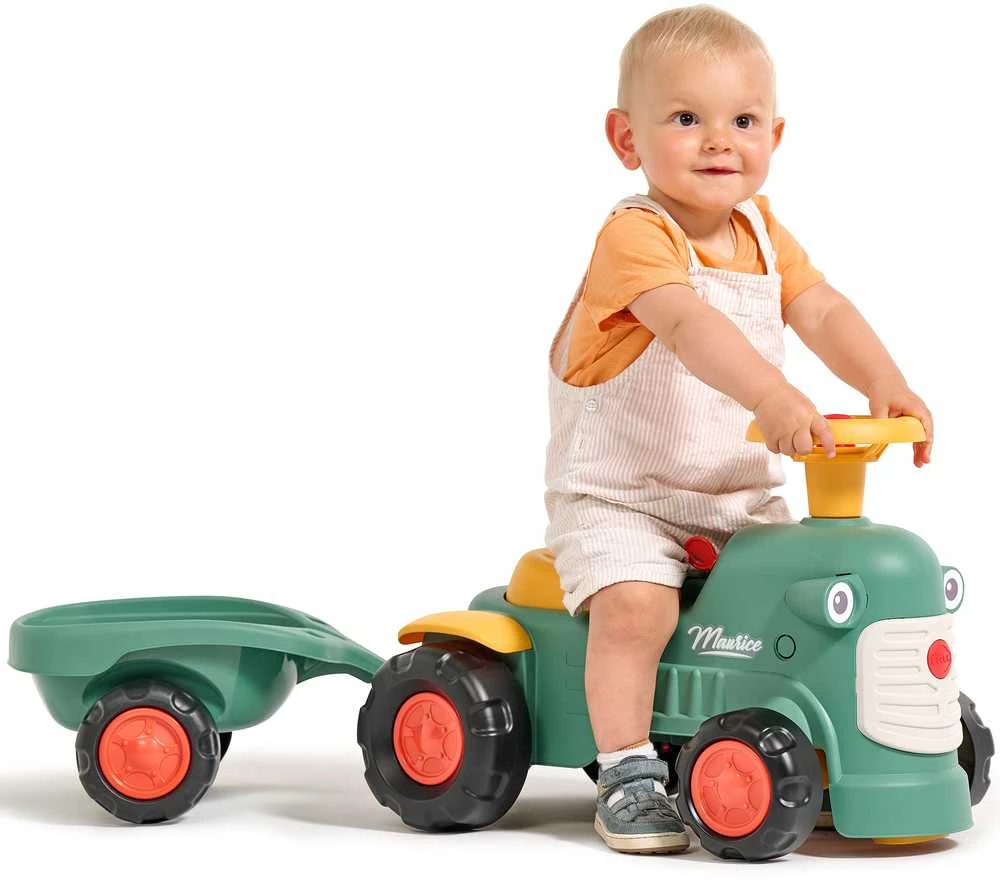 Nsh Nordic „Falk Baby Maurice Žalias Vintage“ traktorius su priekaba nuo 1 metų