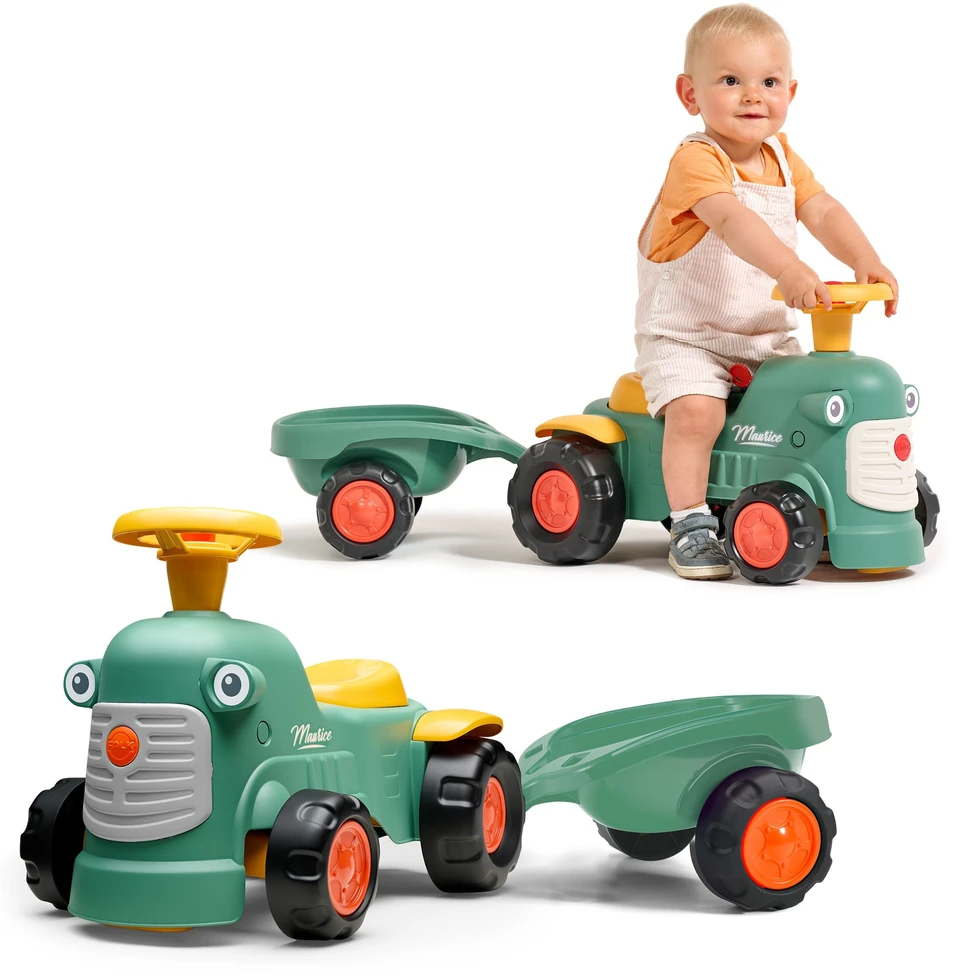 Nsh Nordic „Falk Baby Maurice Žalias Vintage“ traktorius su priekaba nuo 1 metų