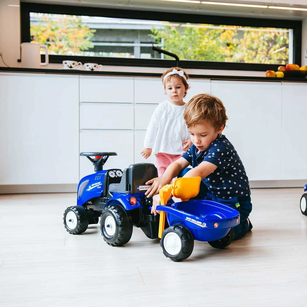 Falk Traktorius su Priekaba Baby New Holland Mėlynas nuo 1 metų