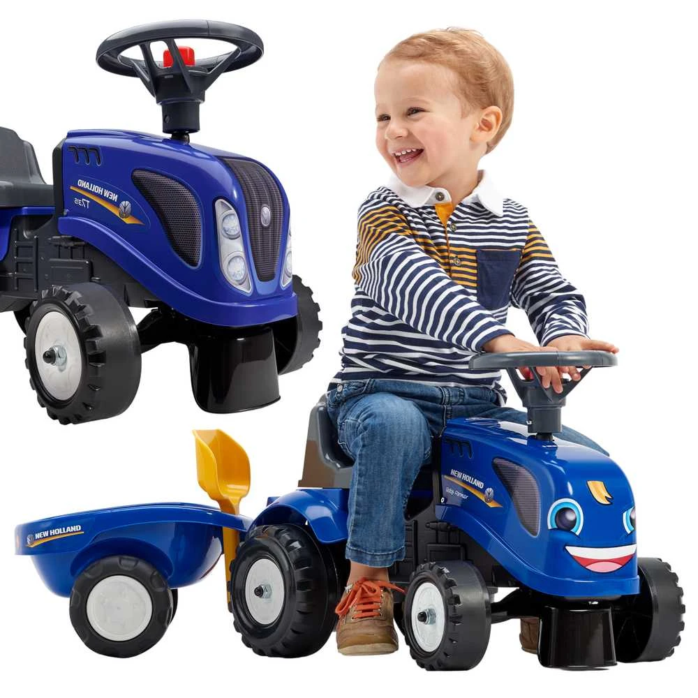 Falk Traktorius su Priekaba Baby New Holland Mėlynas nuo 1 metų