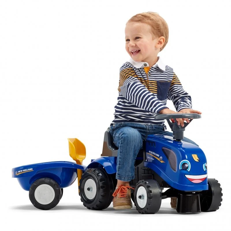 Falk Traktorius su Priekaba Baby New Holland Mėlynas nuo 1 metų