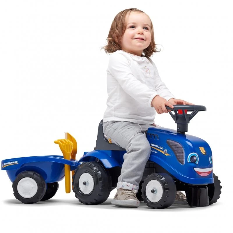 Falk Traktorius su Priekaba Baby New Holland Mėlynas nuo 1 metų