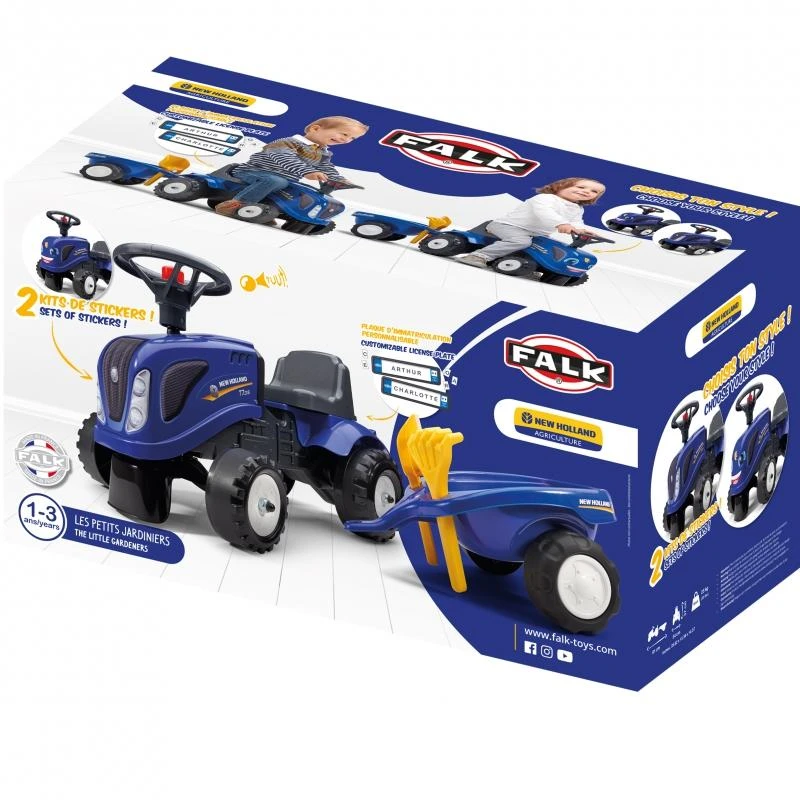 Falk Traktorius su Priekaba Baby New Holland Mėlynas nuo 1 metų
