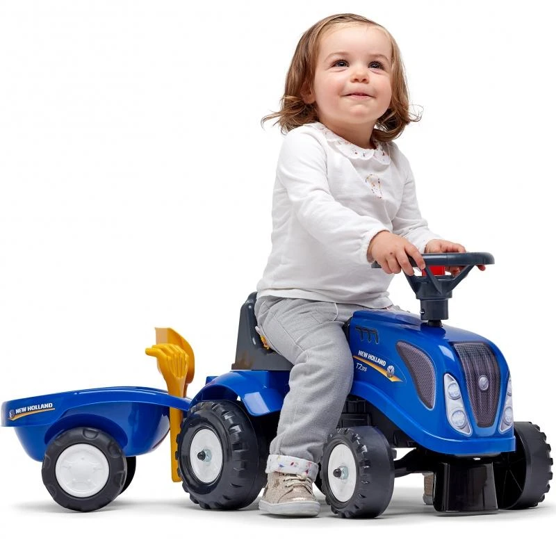 Falk Traktorius su Priekaba Baby New Holland Mėlynas nuo 1 metų