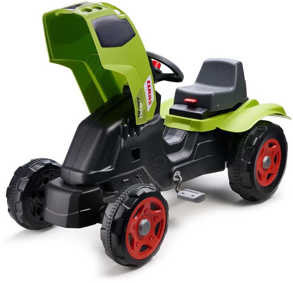 FALK Claas Arion 470 pedalų traktorius su priekaba ir atidaromu variklio dangčiu, 2-6 metų vaikams