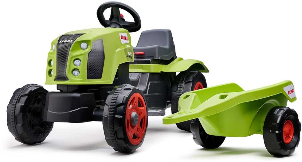 FALK Claas Arion 470 pedalų traktorius su priekaba ir atidaromu variklio dangčiu, 2-6 metų vaikams