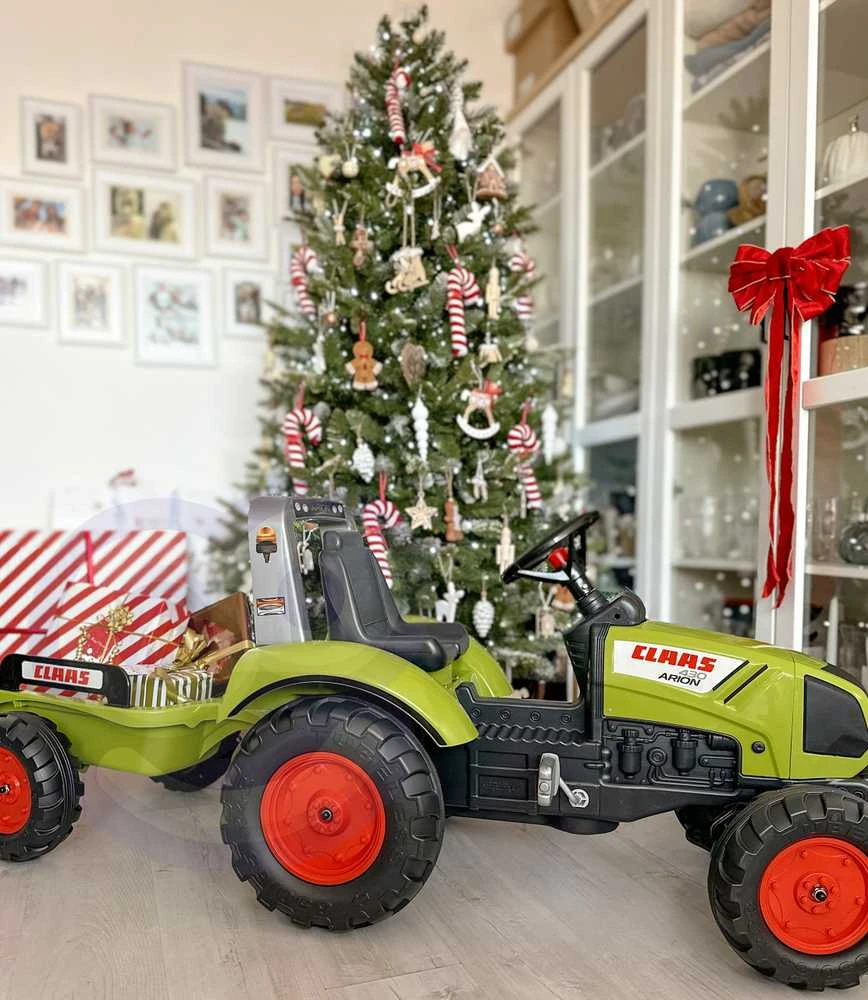 Vaikiškas pedalinis traktorius Falk Claas 1040AB, su priekaba, žalias