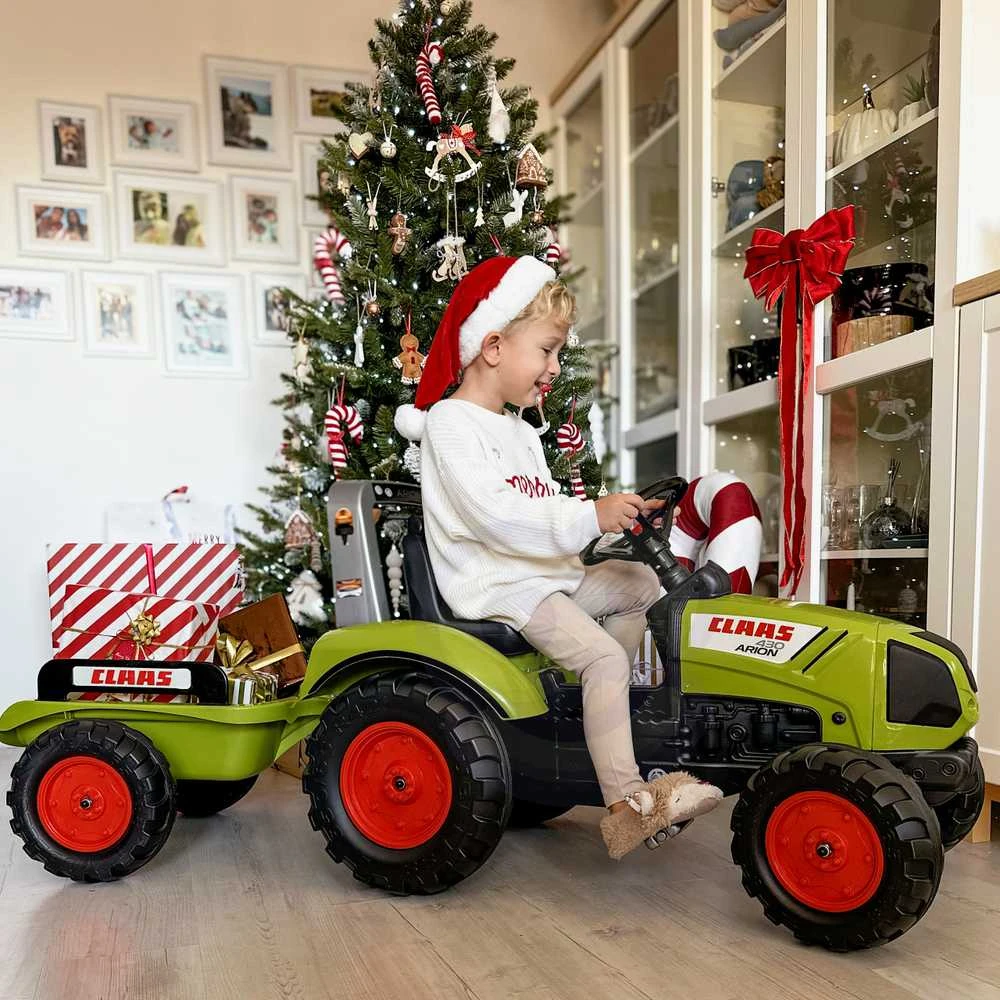 Vaikiškas pedalinis traktorius Falk Claas 1040AB, su priekaba, žalias