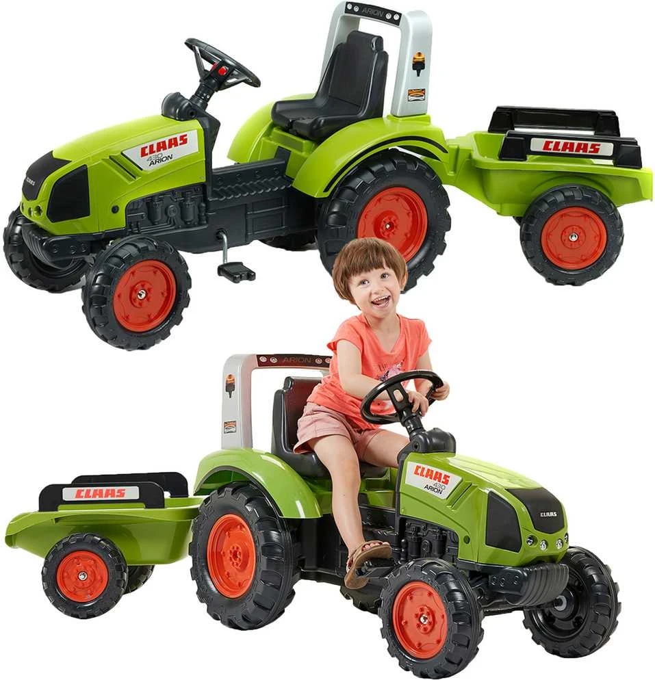 Vaikiškas pedalinis traktorius Falk Claas 1040AB, su priekaba, žalias