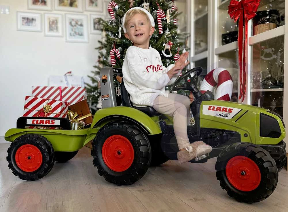 Vaikiškas pedalinis traktorius Falk Claas 1040AB, su priekaba, žalias