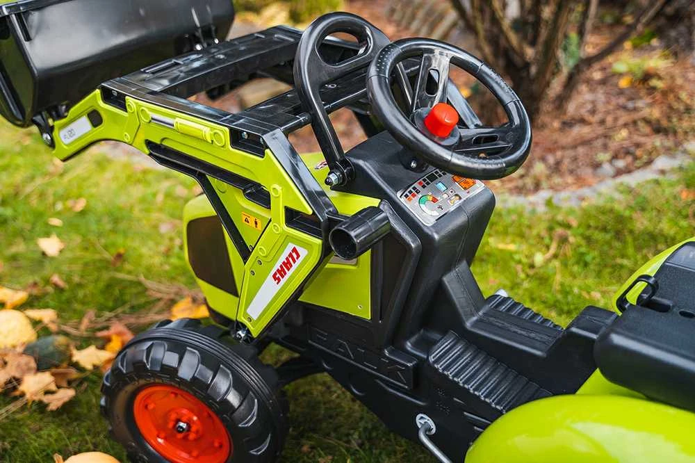 Falk Claas Minamas pedalinis traktorius su priekaba