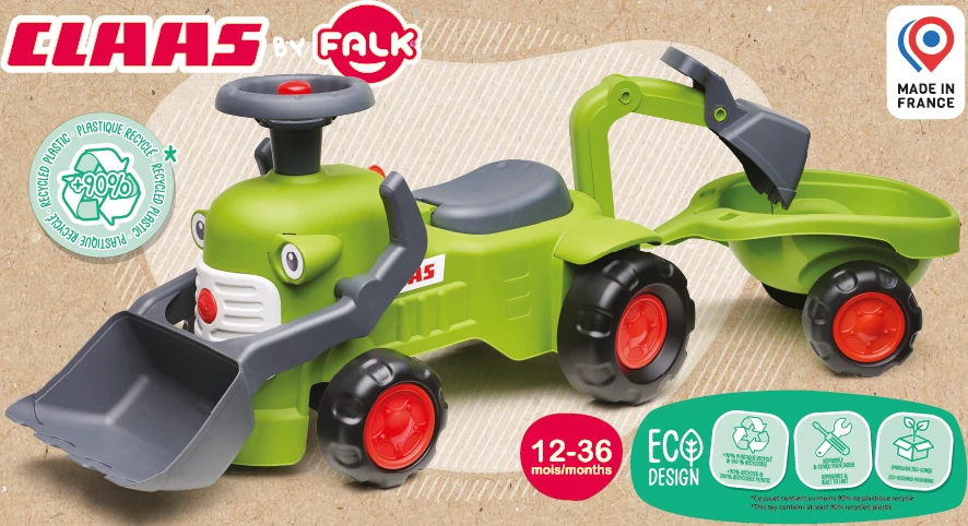 FALK Claas traktorius su priekaba