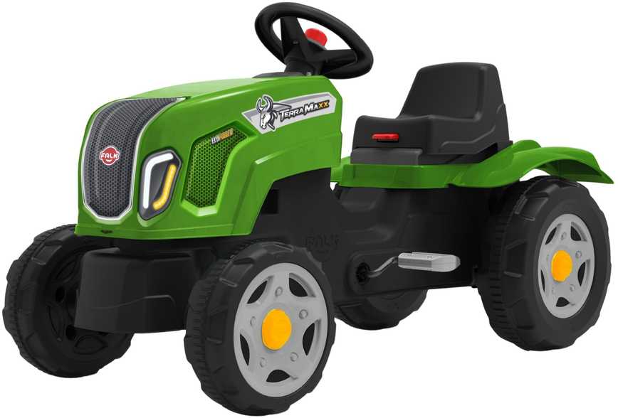 FALK Claas Terra Maxx pedalų traktorius su priekaba ir atidaromu variklio dangčiu, 2-6 metų vaikams