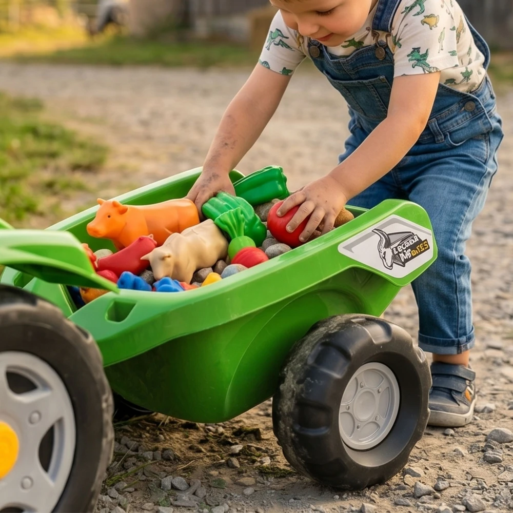 FALK Claas Terra Maxx pedalų traktorius su priekaba ir atidaromu variklio dangčiu, 2-6 metų vaikams
