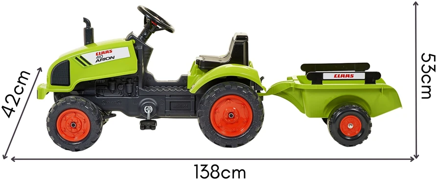 Falk Claas Minamas pedalinis traktorius su priekaba
