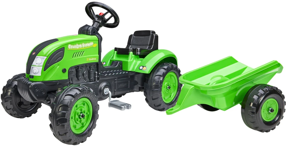 FALK Pedalinio traktoriaus modelis Su priekaba Žalias 2-5 metų vaikams