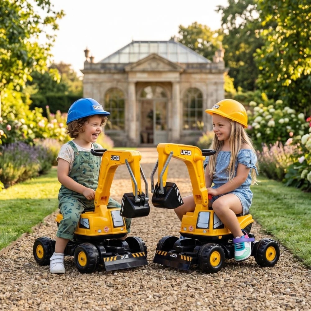 FALK Koparka JCB Modelis Su Rotuojančia Žarna Geltona