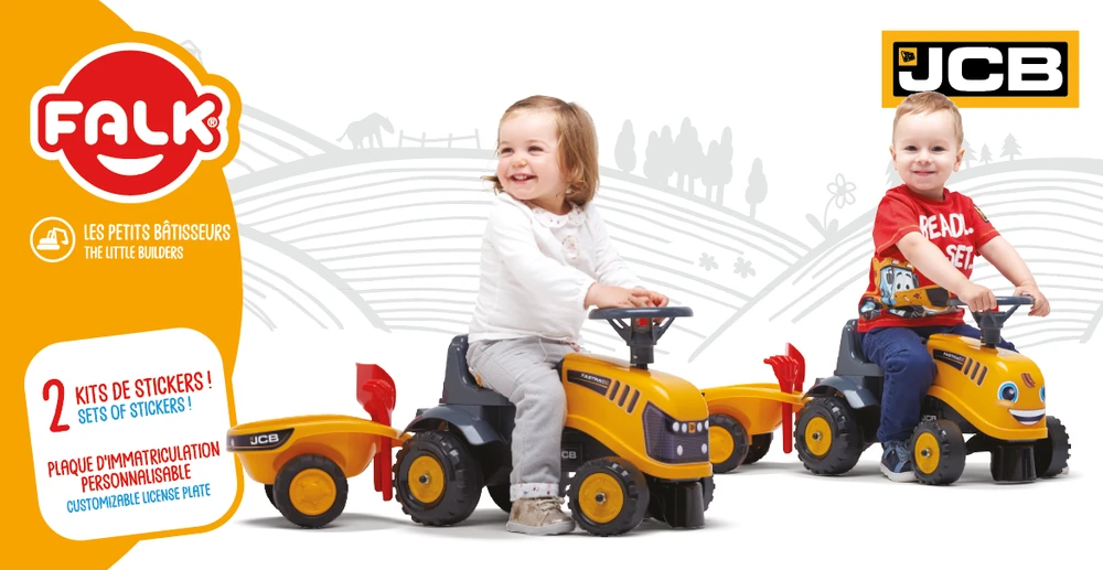 Falk Traktorius JCB Su Priekaba Oranžinis