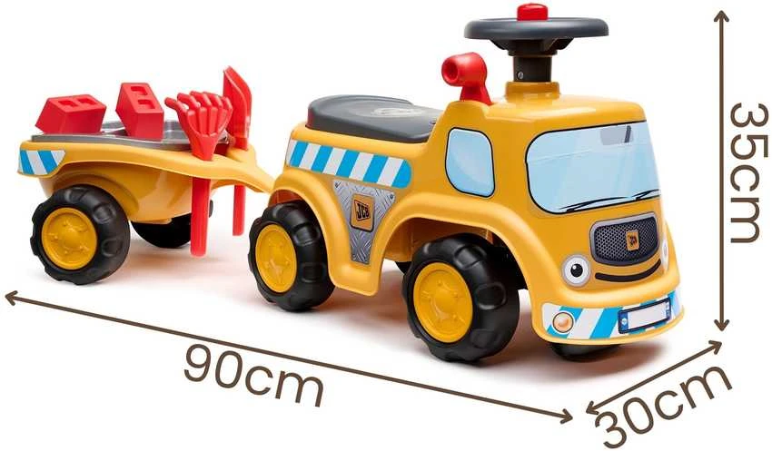 FALK JCB statybinis sunkvežimis su priekaba ir priedais