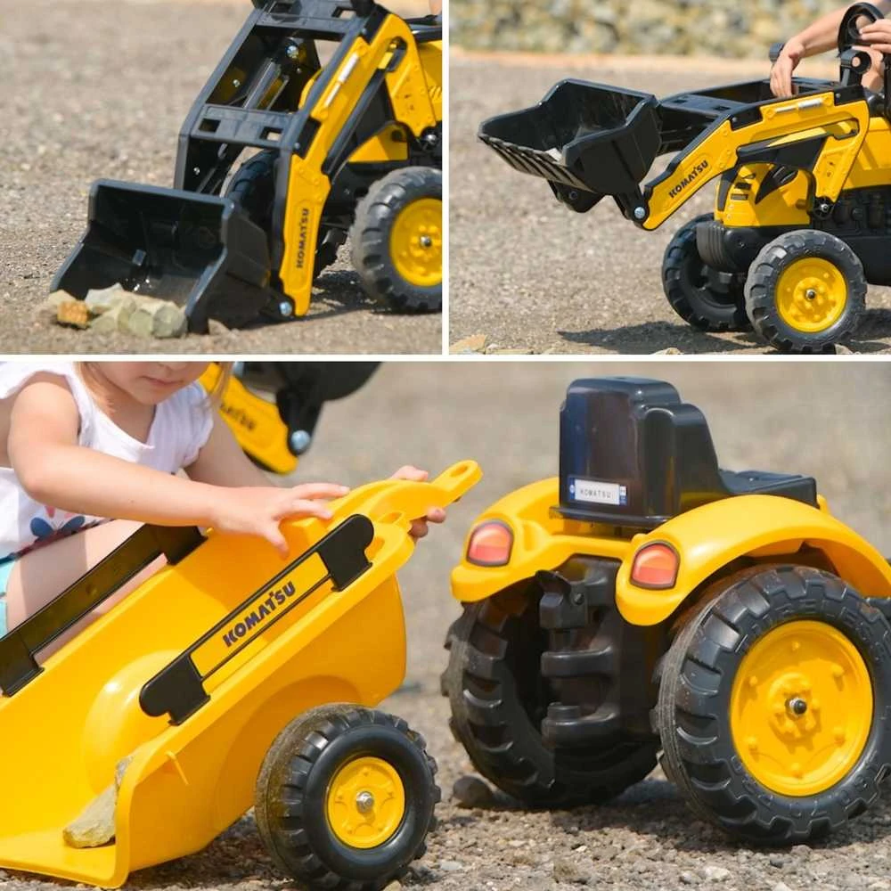 Minamas traktorius ekskavatorius su priekaba ir kaušu FALK Komatsu