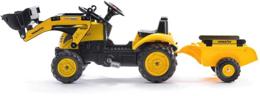 Minamas traktorius ekskavatorius su priekaba ir kaušu FALK Komatsu
