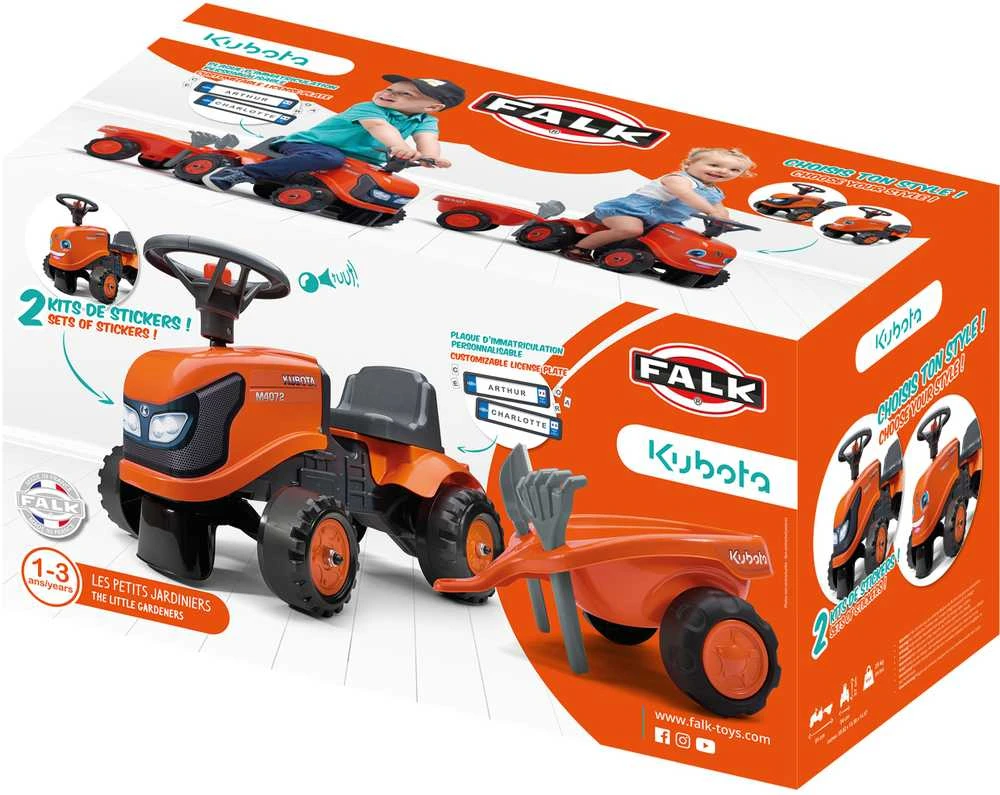 Falk Traktorius su Priekaba Kubota Oranžinis