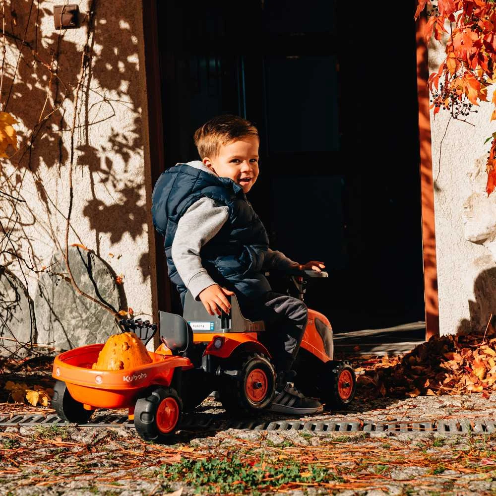 Falk Traktorius su Priekaba Kubota Oranžinis