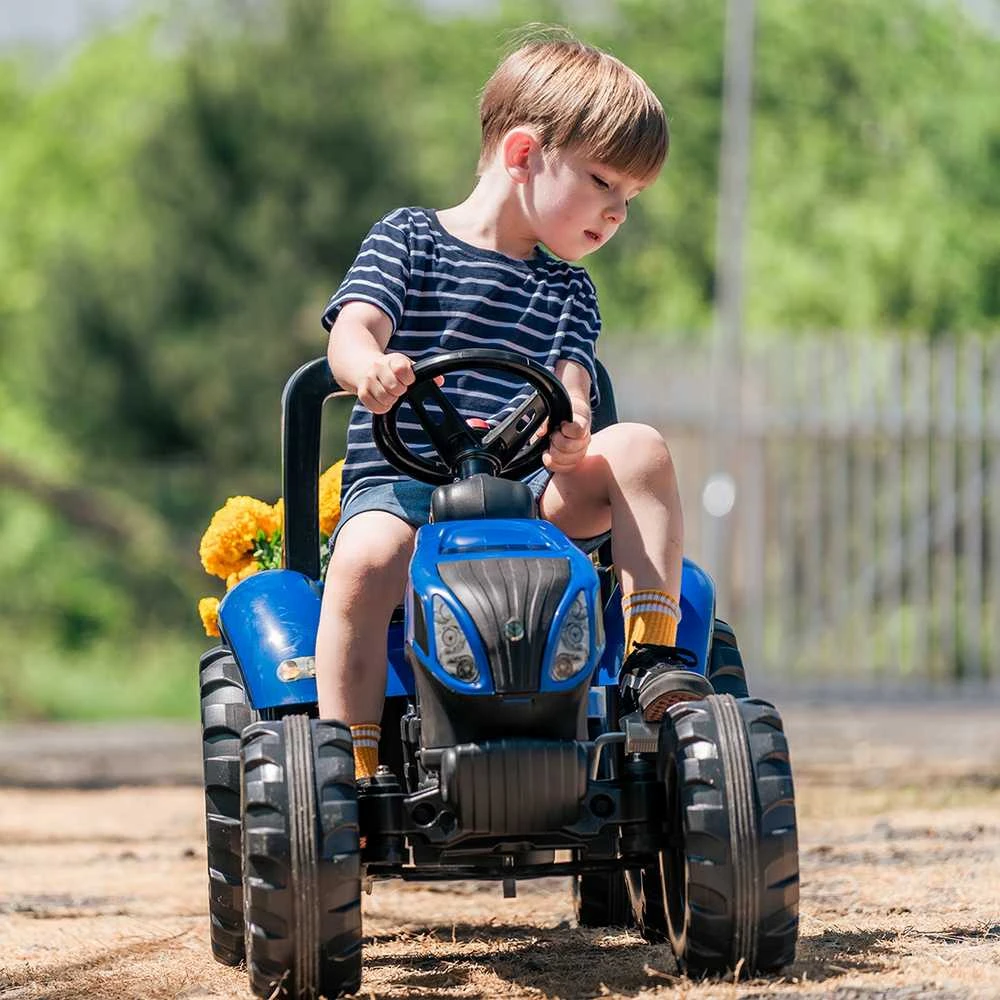 FALK New Holland T8 pedalinis traktorius su priekaba 3-7 metų vaikams