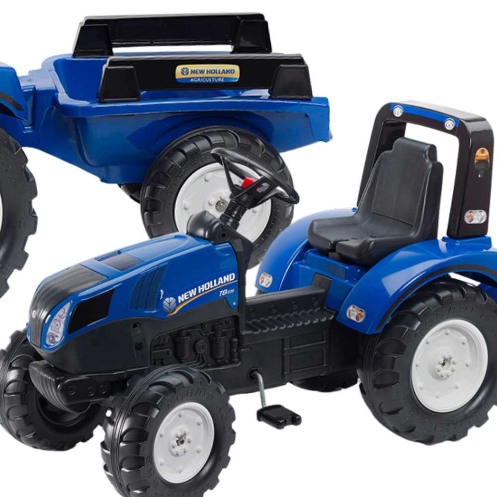 FALK pedalinis traktorius New Holland su priekaba