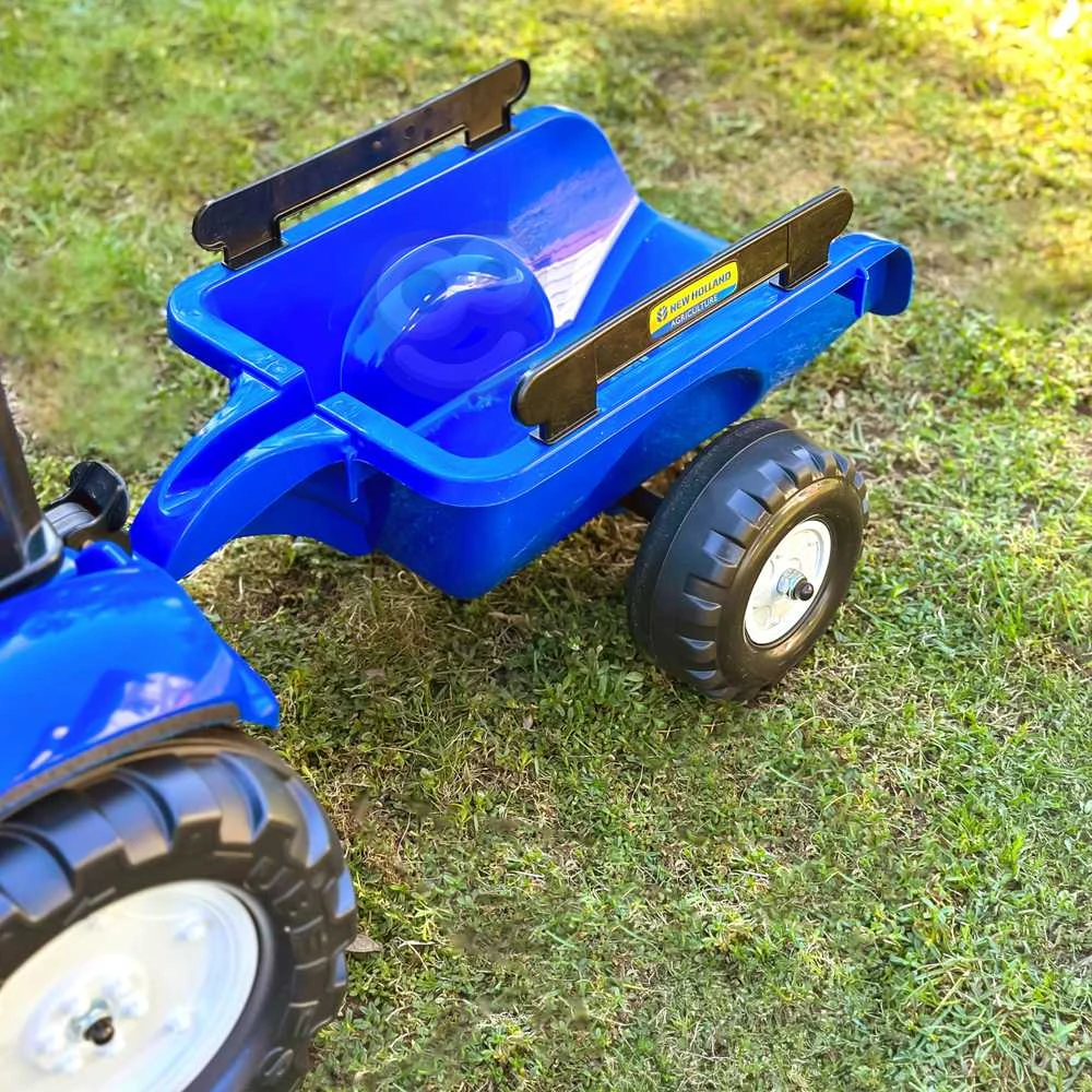 FALK „New Holland“ pedalinis traktorius su priekaba ir atidaromu variklio dangčiu, 2-5 metų vaikams
