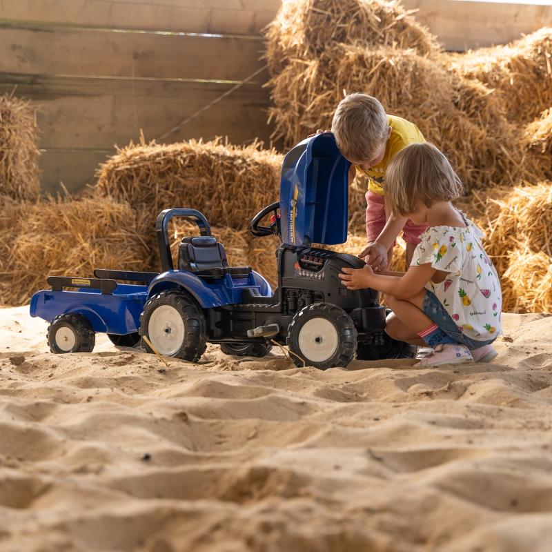 FALK Pedaliniai traktoriai New Holland Su priekaba ir atsidarančia variklio gaubtu