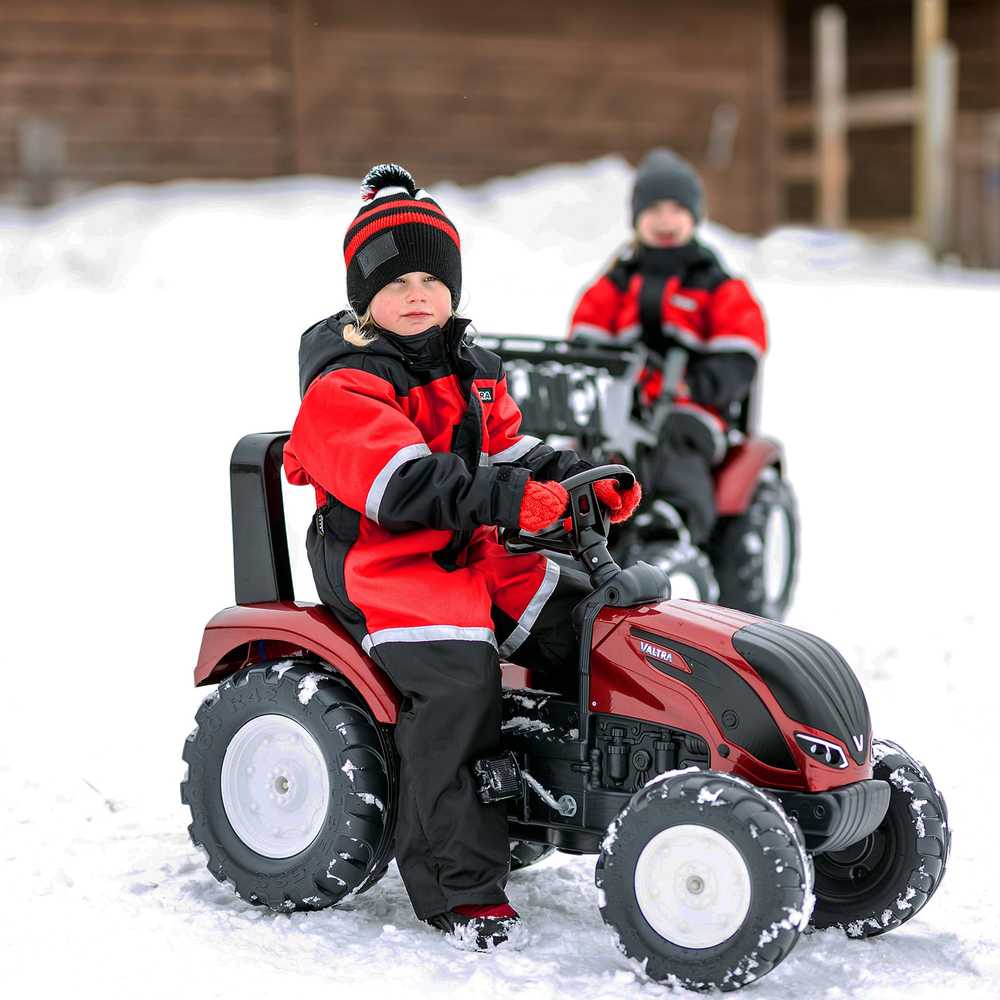 FALK Valtra S4 Burgundy pedalinis traktorius su priekaba 3-7 metų vaikams