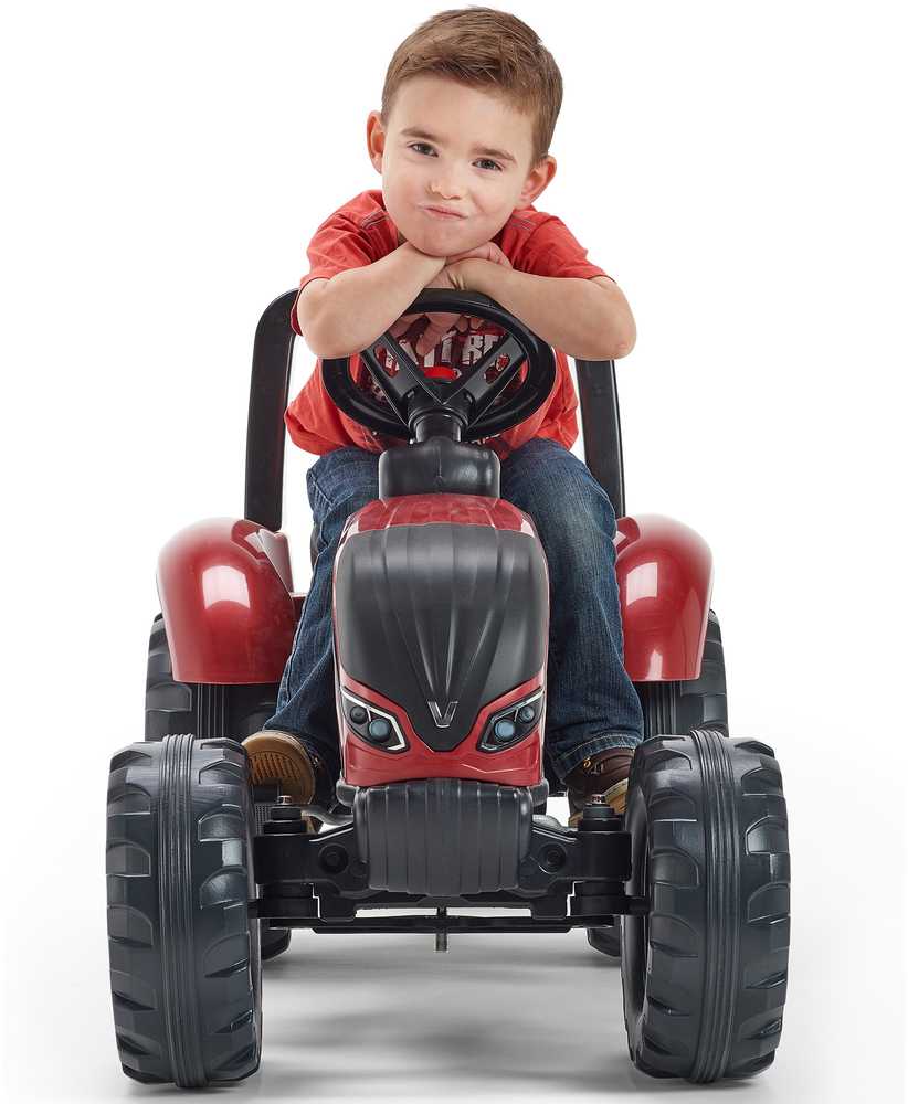 FALK Valtra S4 Burgundy pedalinis traktorius su priekaba 3-7 metų vaikams