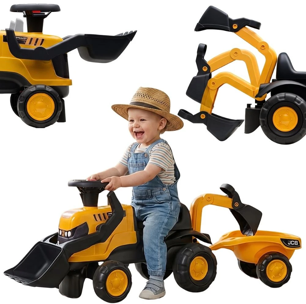 FALK JCB Traktorius Su Priekaba, Šake, Ir Kastuvu, Tylios Padangos, 1-3 Metai