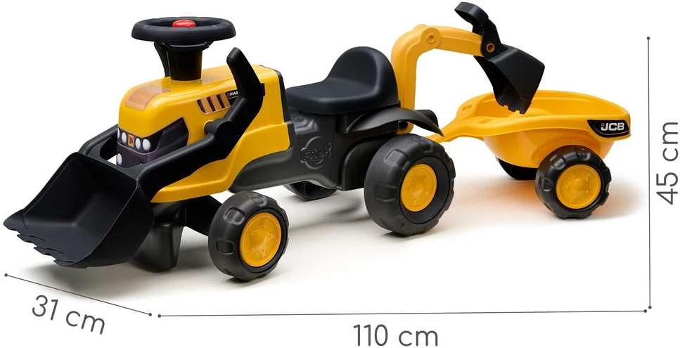 FALK JCB Traktorius Su Priekaba, Šake, Ir Kastuvu, Tylios Padangos, 1-3 Metai