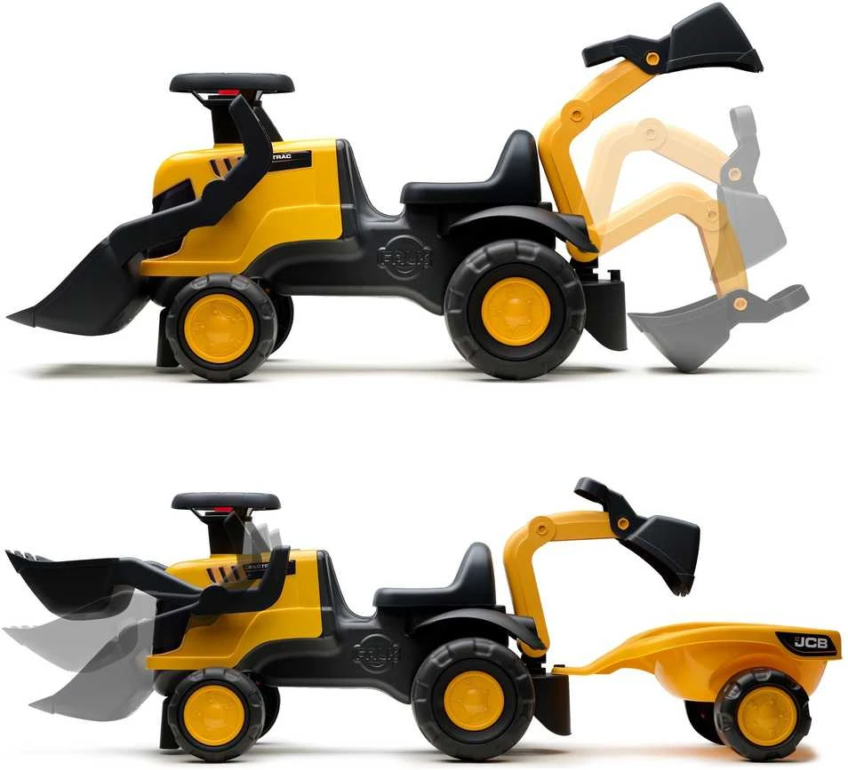 FALK JCB Traktorius Su Priekaba, Šake, Ir Kastuvu, Tylios Padangos, 1-3 Metai