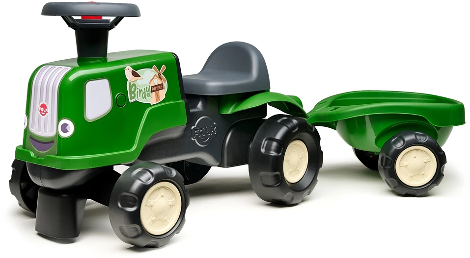 Falk Vaikiškas Traktorius su Priekaba Birdy Farm Žalias 1-3 metų