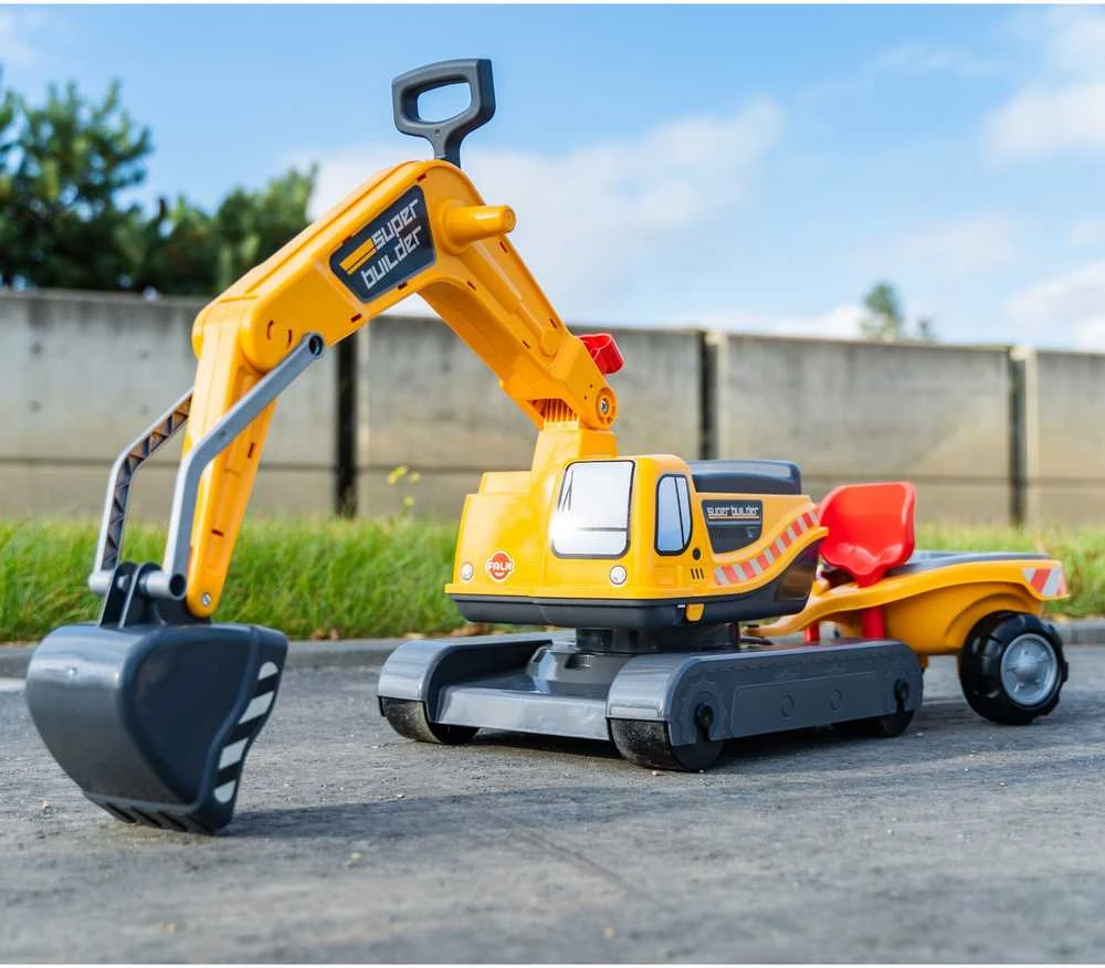 FALK Super Builder ekskavatorius su priekaba ir priedais