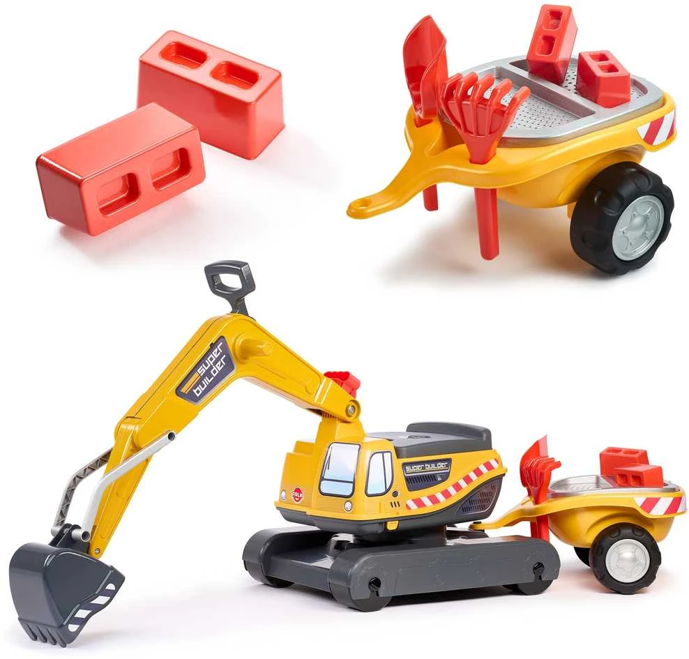 FALK Super Builder ekskavatorius su priekaba ir priedais