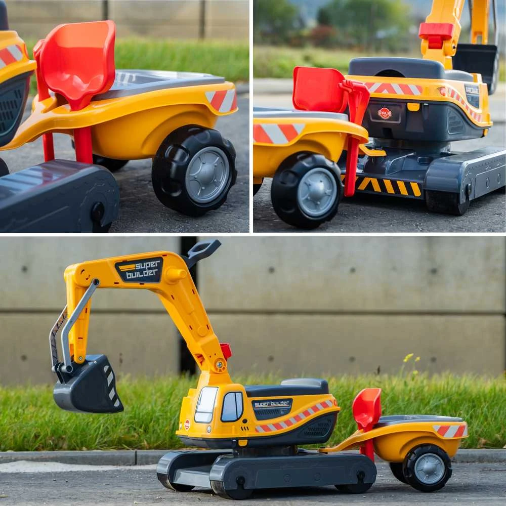 FALK Super Builder ekskavatorius su priekaba ir priedais