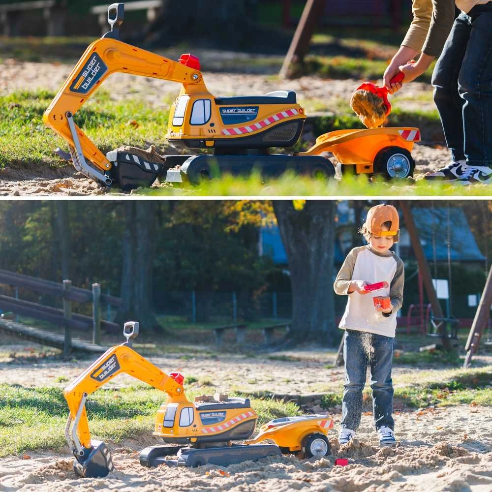 FALK Super Builder ekskavatorius su priekaba ir priedais
