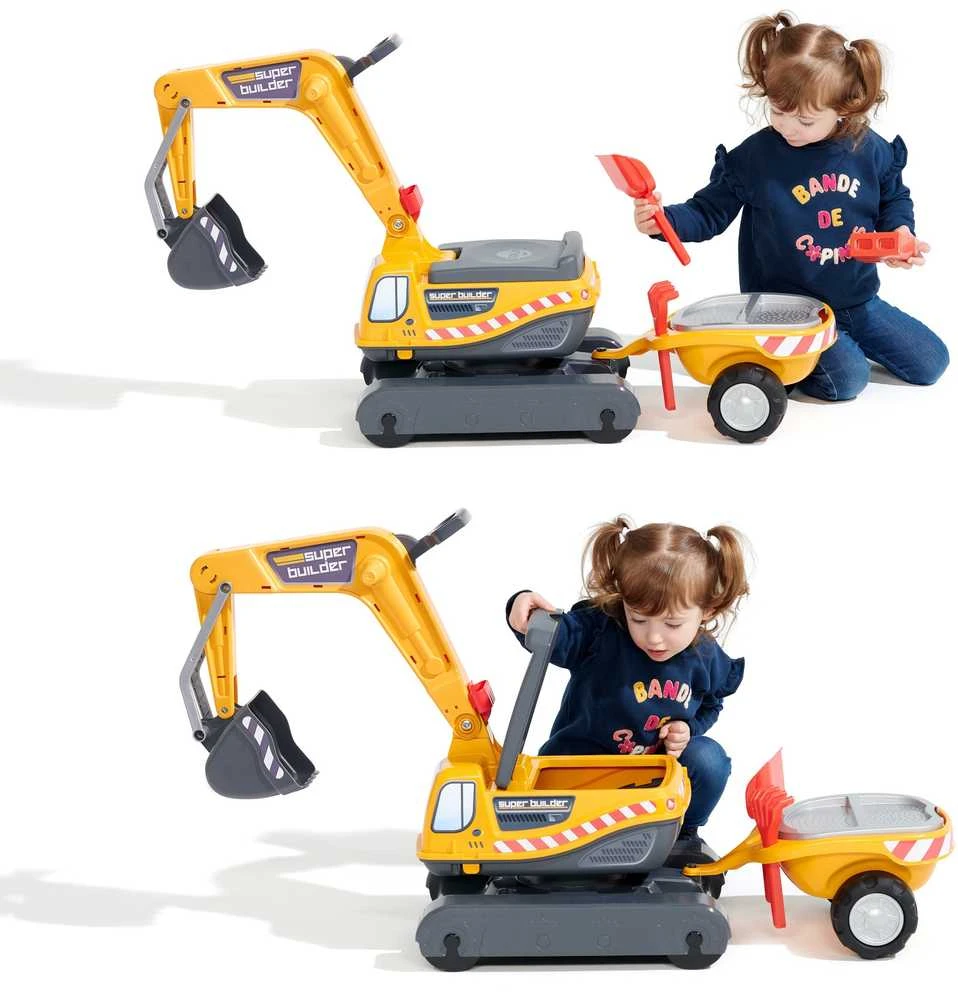 FALK Super Builder ekskavatorius su priekaba ir priedais