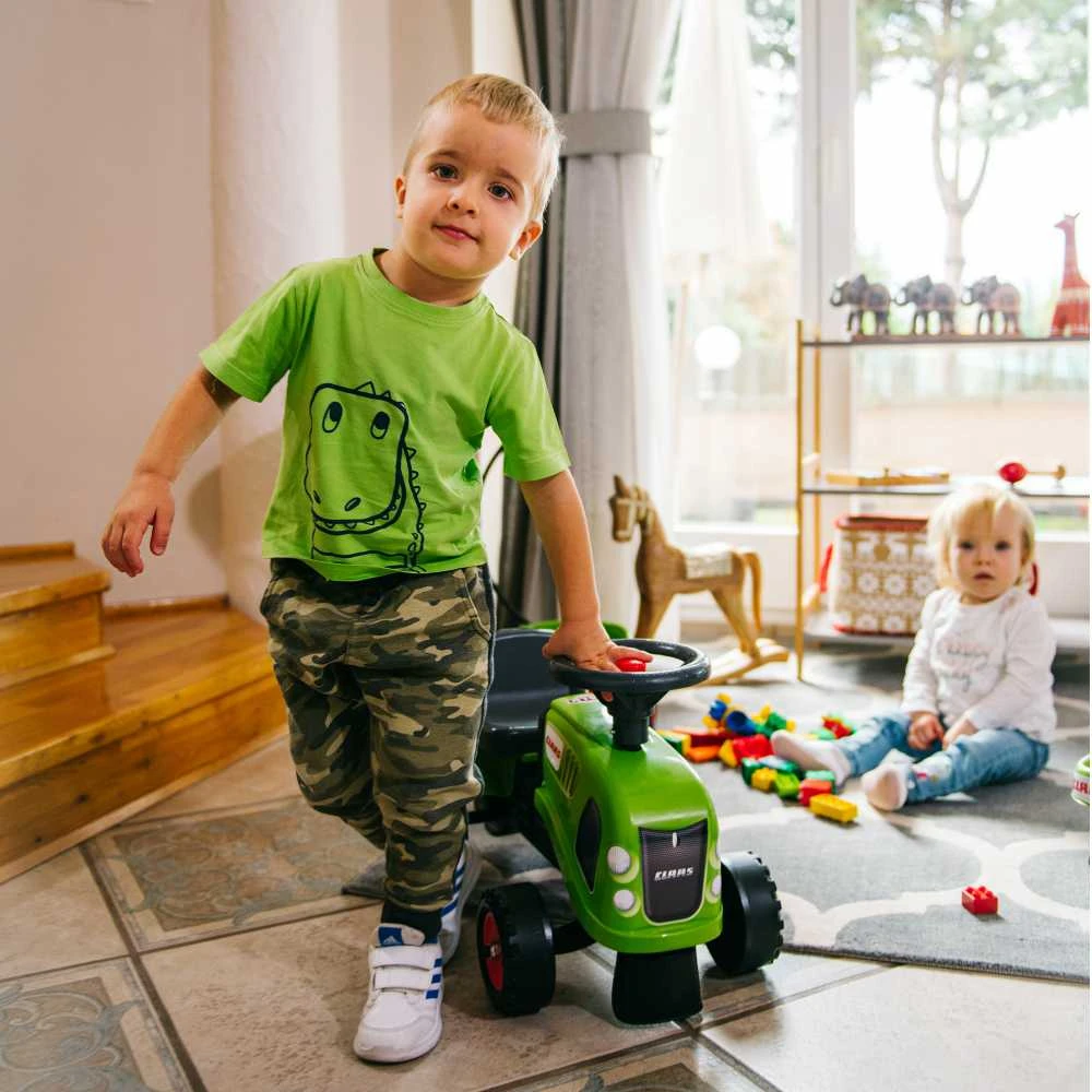 Vaikiškas traktorius Falk Baby Claas, su priekaba, žalias