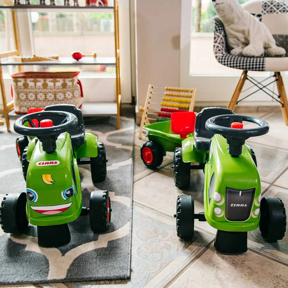 Vaikiškas traktorius Falk Baby Claas, su priekaba, žalias