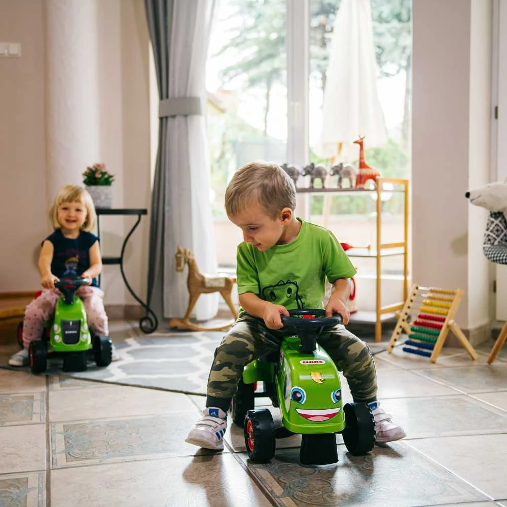 Vaikiškas traktorius Falk Baby Claas, su priekaba, žalias